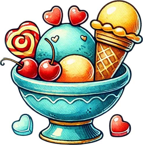 Colourful valentine day ice - colourful,
