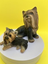 Two Resin Yorkshire Terrier Figurines
