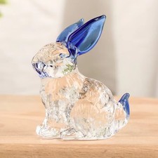 Ornament Handmade Rabbit Glass Figurines Crystal Glass Rabbit Statue  Easter