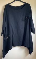 Black Tunic Top. Sz 3XL. Lagenlook.