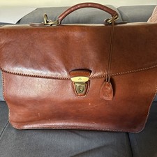 The Bridge  vintage large chestnut leather work laptop,briefcase bag
