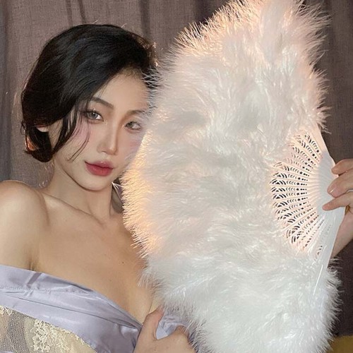 Feather hand fan folding fancy - feather,