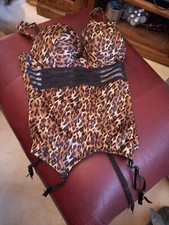 Myleen Klass Animal Print Silky Suspender Body Size 32B