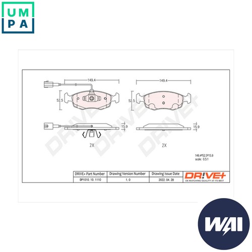 Brake pad set disc - pad,
