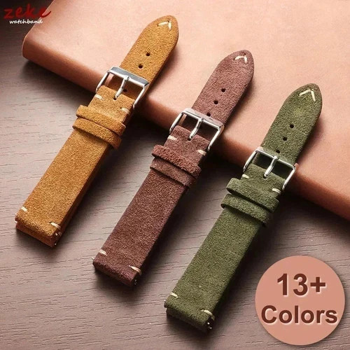 Soft suede leather watch strap - suede,