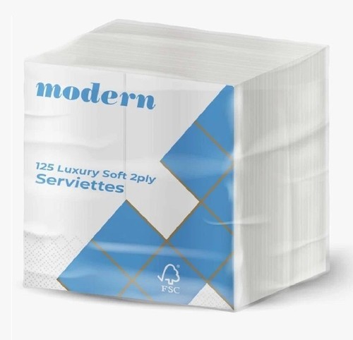 125 white paper napkins - 125,