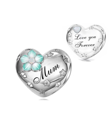 Mum heart charm 925 - charm,
