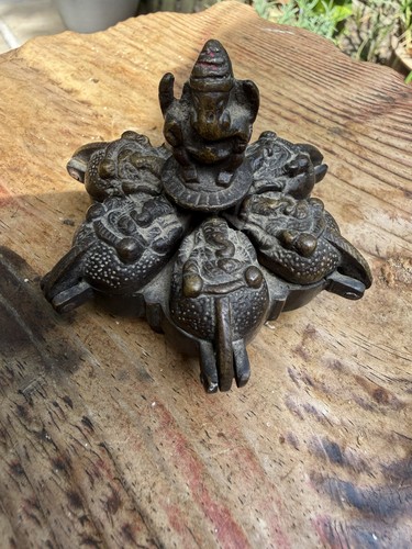 Antique brass indian kumkum - antique,