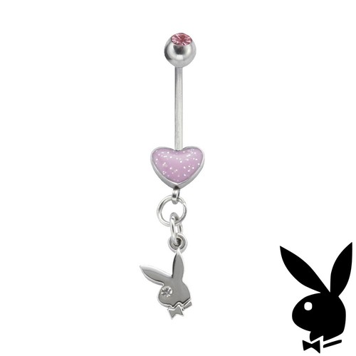 Playboy belly ring pink - playboy, heart