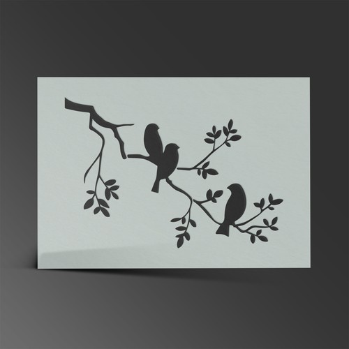 Birds stencil shabby chic - birds,