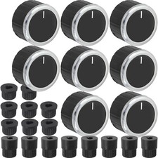 Control Knob Dial + Adaptors for Gas Fire Trouser Press Storage Heater Black x 8