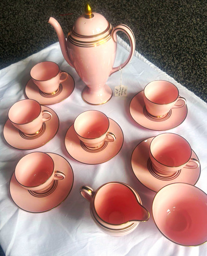 Pink gold ceramic striped - &,