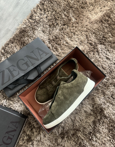 Zegna men green suede - zegna,