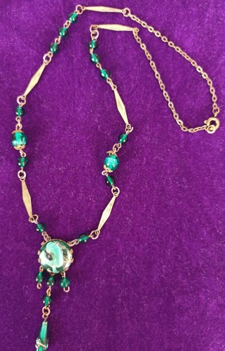 Vintage necklace ornate art - necklace,