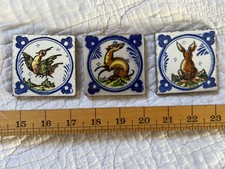 Three Small 7cm Spanish Tiles