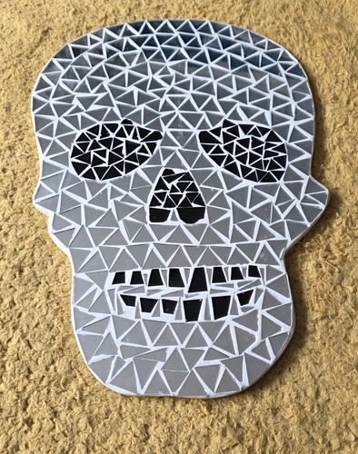 Hanging skull mosaic mirror - , /