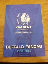2015/2016 Gent: Buffalo Fandag - Glossy Brochure with pen picture of players. Th