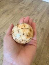 Antique Victorian Bone Inlaid Carpet Ball - Geometric  Design