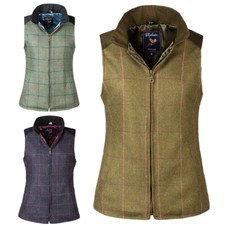 Ladies Tweed Waistcoat British Made Womens Tweed Gilet Bodywarmer 3 Colours