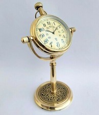 Clock Brass Table Decor Desk