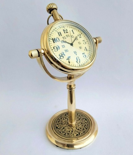 Clock brass table decor - brass,