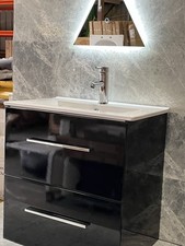 Bathroom Wall Hung designer  Vanity Unit in stunning black  finish 60cm