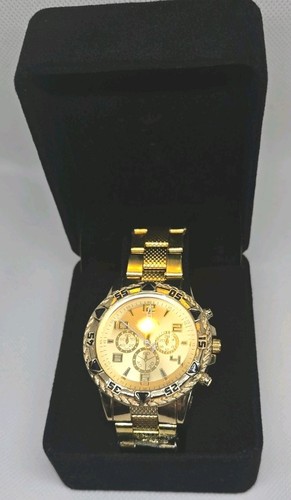 Mens gold coloured stainless - gold,