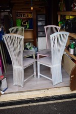 set of 4 solid beech dining chairs used