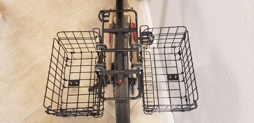 Folding rear bike basket - basket, wire