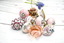 PINK WHITE Ceramic Knobs