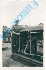 WW2 Photo Army Mechanic REME WIth Petrol Generator 3.5 x 2.5 inches