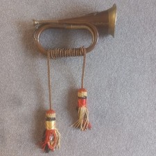 WW2 Replica Royal Artillery Copper and  Brass Bugle with Ropes