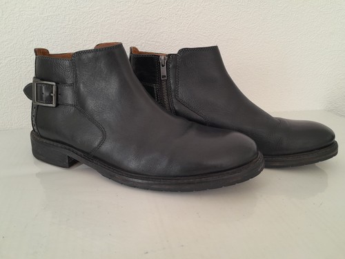 Clarks black leather - leather, side