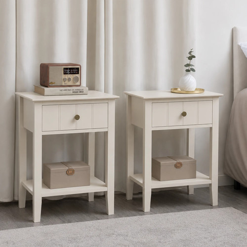 Pair ivory one - ivory, drawer