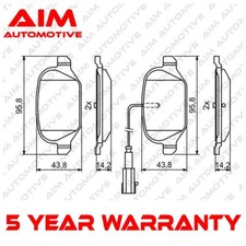 Brake Pads Set Rear AIM Fits