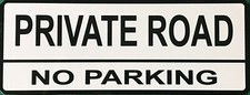 Personalised Private Road No Parking Metal Sign Custom Driveway Drive Home Text