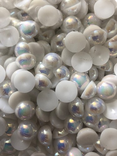 Flatback half pearls - ab,
