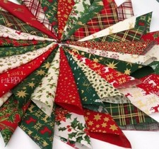 100% COTTON METALLIC CHRISTMAS FABRIC PATCHWORK QUILTING SQUARES CHOOSE SIZE