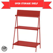 IKEA KRÖNIKÖR Open Storage Shelf Red Bookcase Display Unit Modern 60x35x91cm