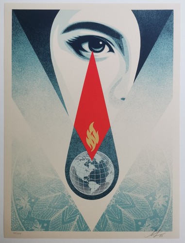Shepard fairey tear - fairey, (obey)
