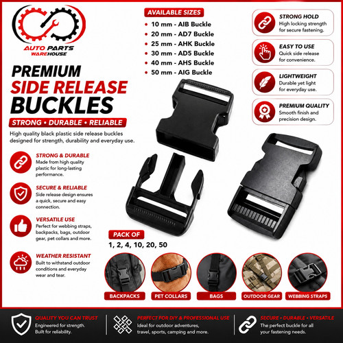 10mm 50mm black plastic - black, side