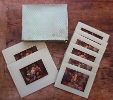 Vintage Glass Placemats Tea Set? 2 Large 6 Small Boxed Flower Arrangements