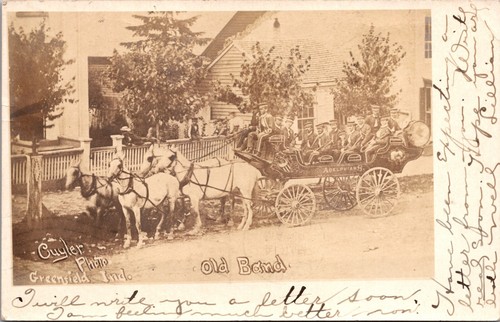 Rppc old band adelphians - band,