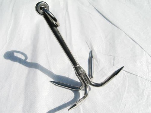 Stainless steel grappling hook - stainless,