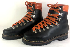 Koflach Alpine Mountaineering Boots - Black with Orange Laces - Size 9