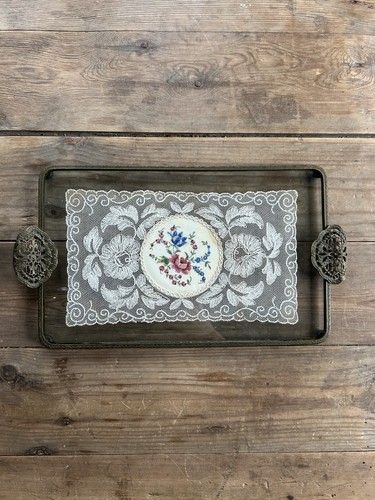 Vintage glass dressing table - vintage,