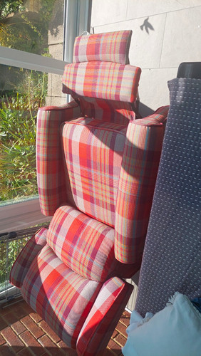 Red beige check - check, fabric