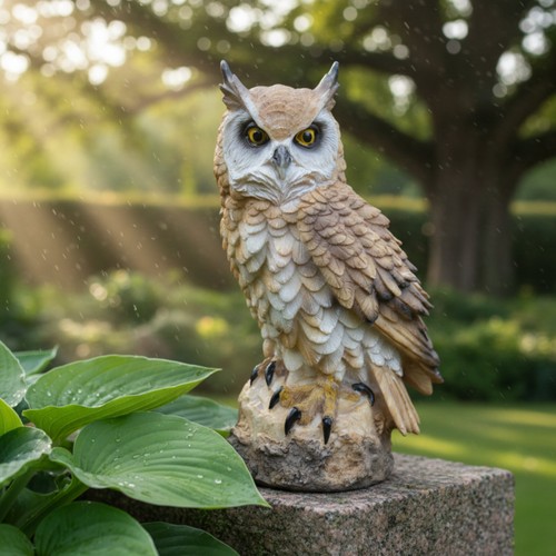 Resin owl statue - owl, weather