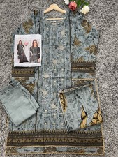 Women's Readymade Shalwar Kameez Asian Pakistani Indian 3 PCS Dhanak Suit Size M