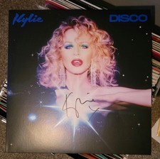 KYLIE MINOGUE DISCO *SIGNED* BLUE VINYL LP PLEASE READ TENSION POP DANCE PWL